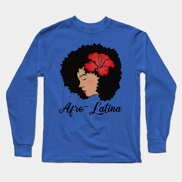 Pride Latina Afro Queen hispanic columbian gift idea present Long Sleeve T-Shirt by MARESDesign